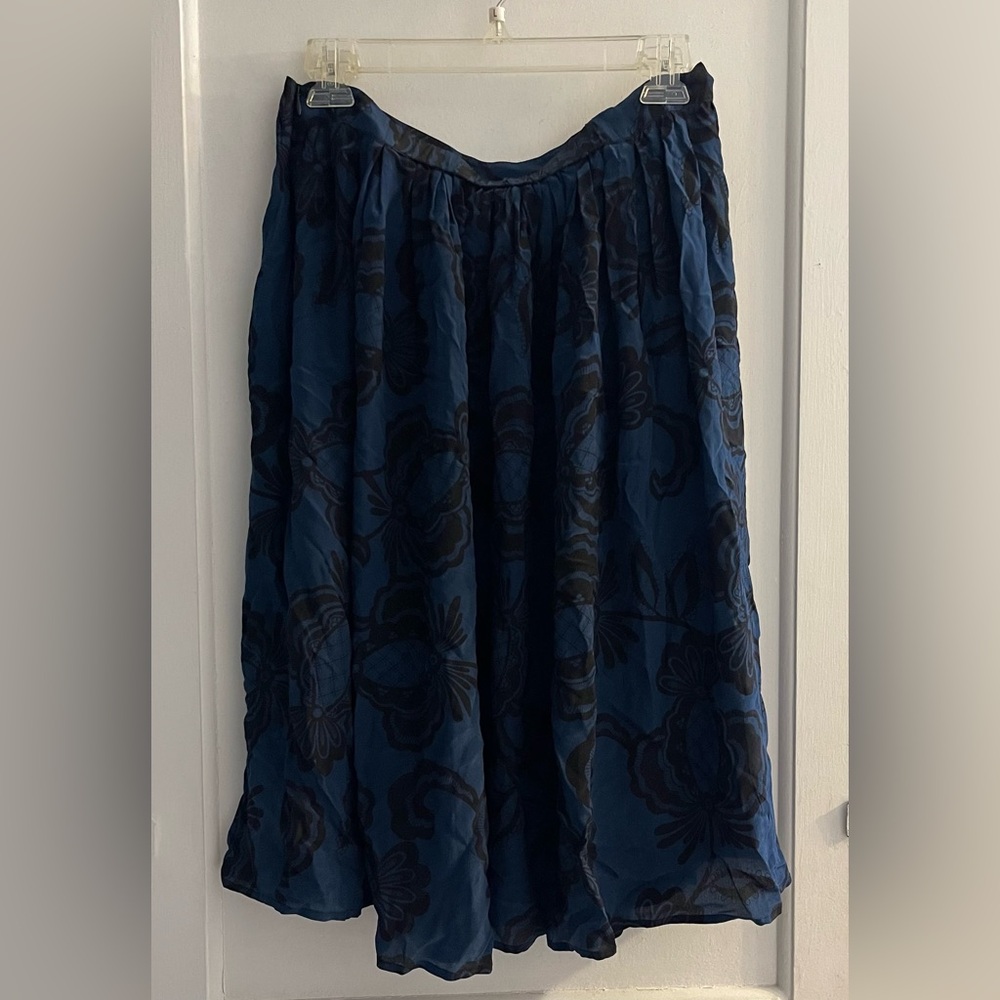 Duet Anthroplogie Molly 100% Silk Skirt Size Small